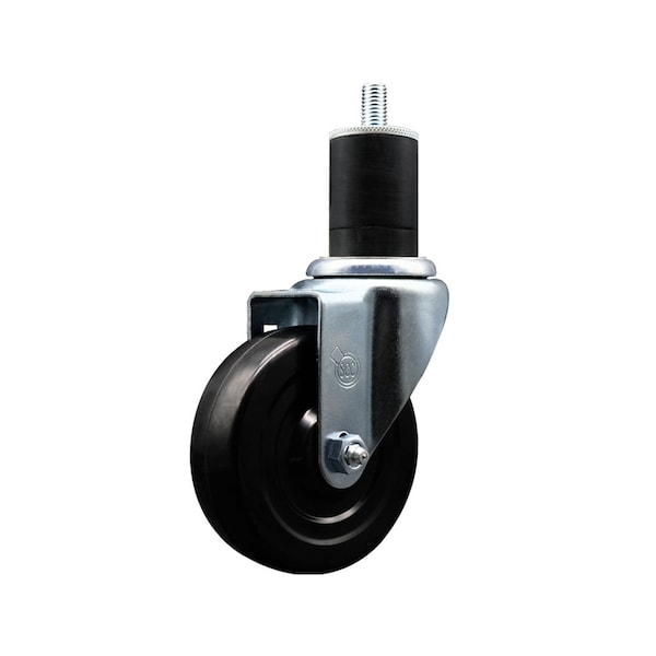 4'' SS Hard Rubber Wheel Swivel 1-3/4'' Expanding Stem Caster